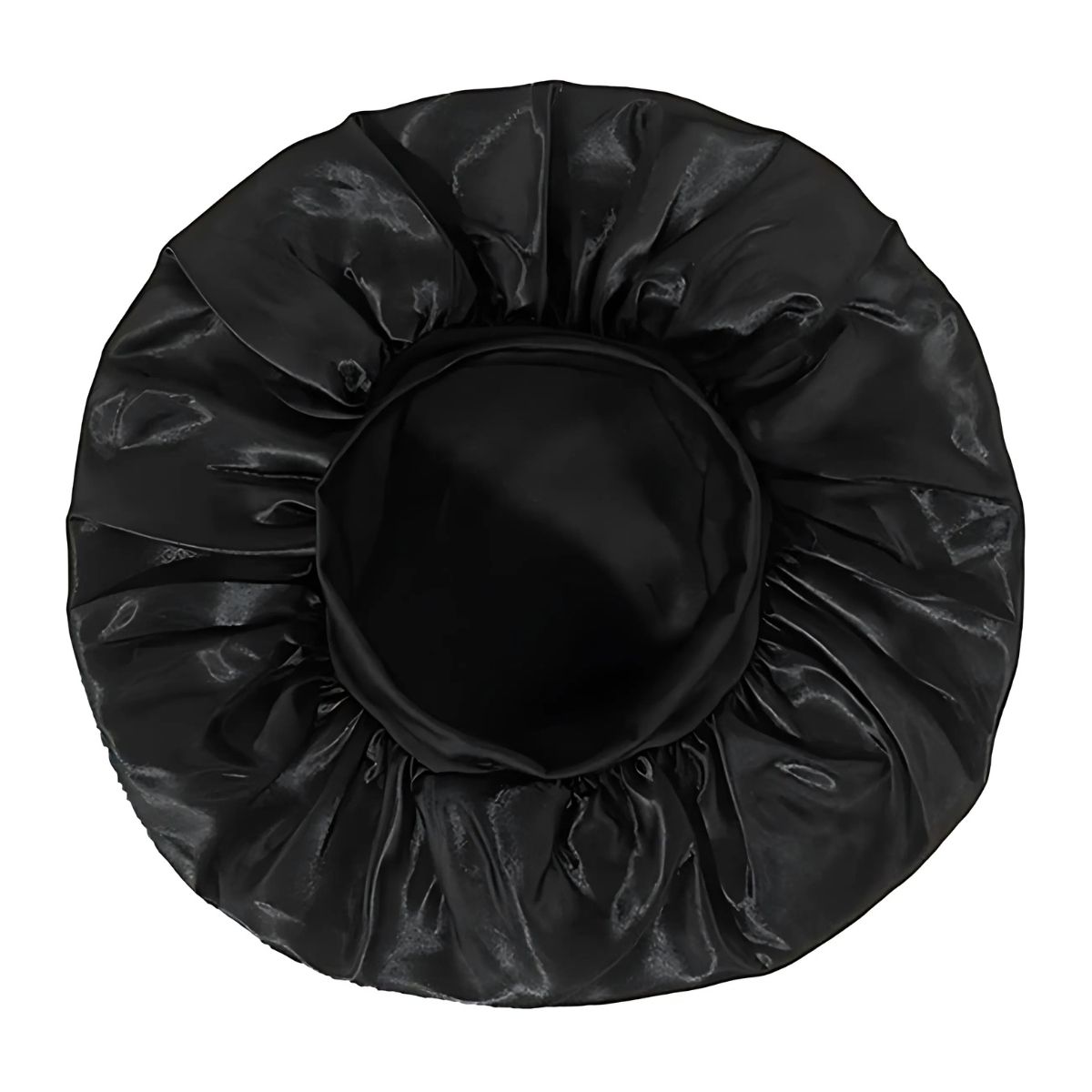 Cuffia da notte nera in raso con elastico.