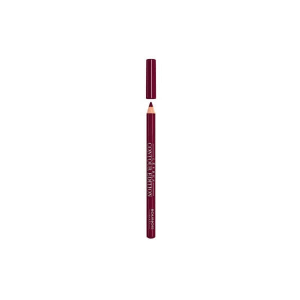 Matita labbra rosso scuro, cappuccio rimosso, Bourjois Contour Edition.