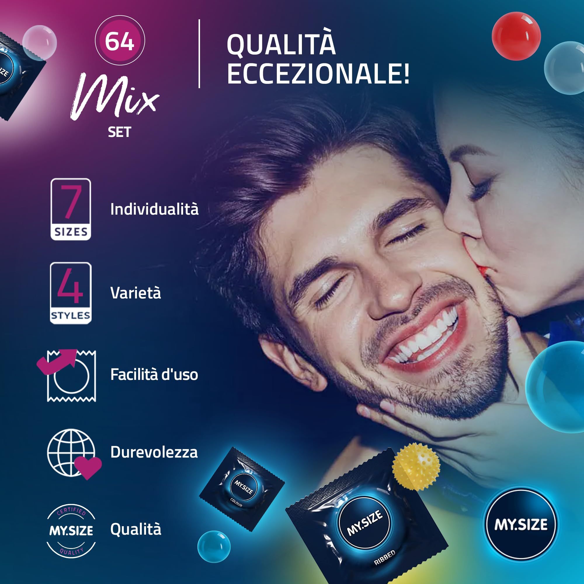 MY.SIZE Mix Set Preservativi Taglia 6 64mm