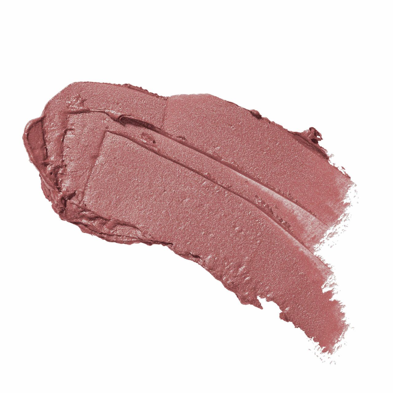 Campione di rossetto rosa su sfondo bianco.