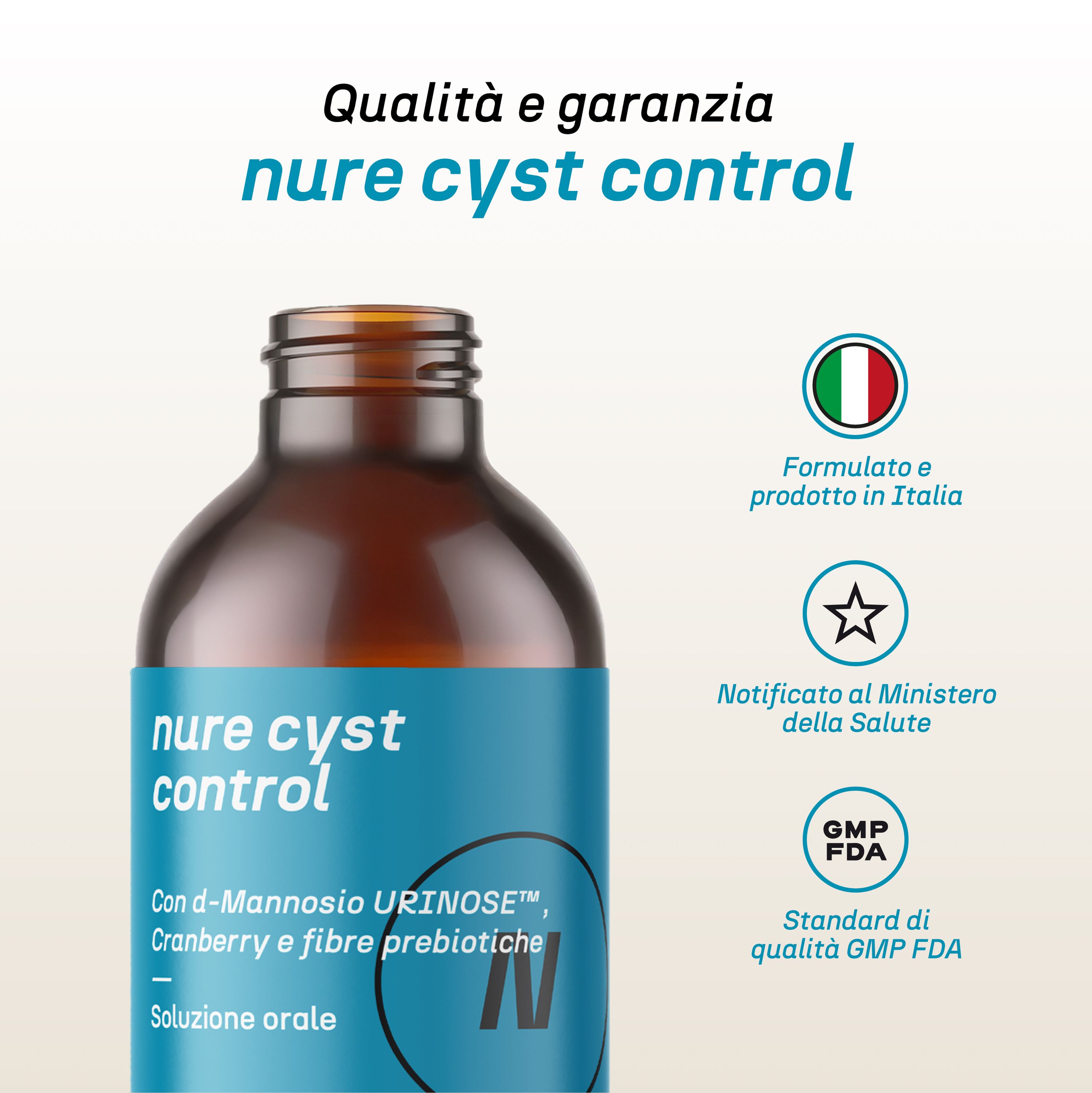 NURE Cyst Control Soluzione Orale 200 ml | Integratore cistite, d mannosio cistite