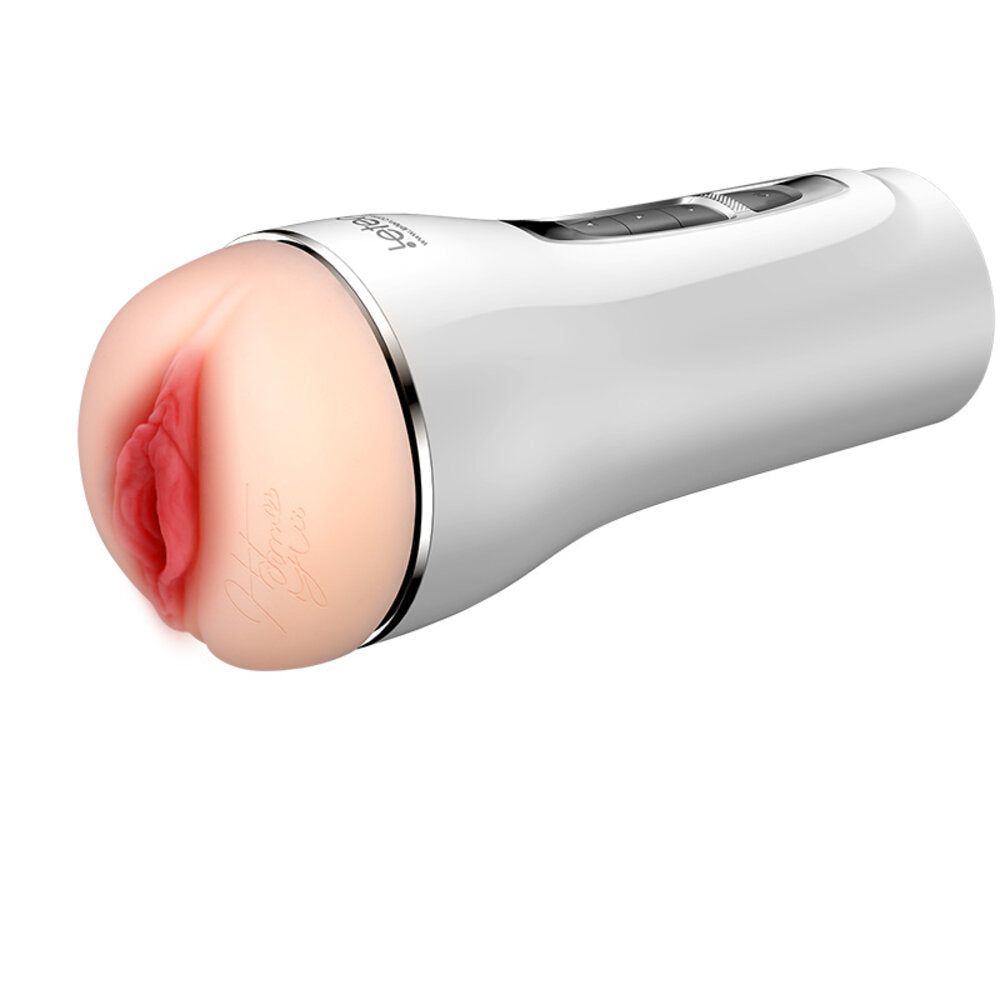 Dispositivo bianco con apertura e comandi. Interno rosa. Dettagli argento. Marchio: leten.