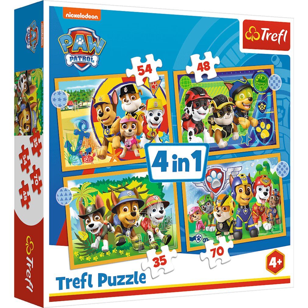 paw 4in1 puzzle 35/48/54/70 pezzi