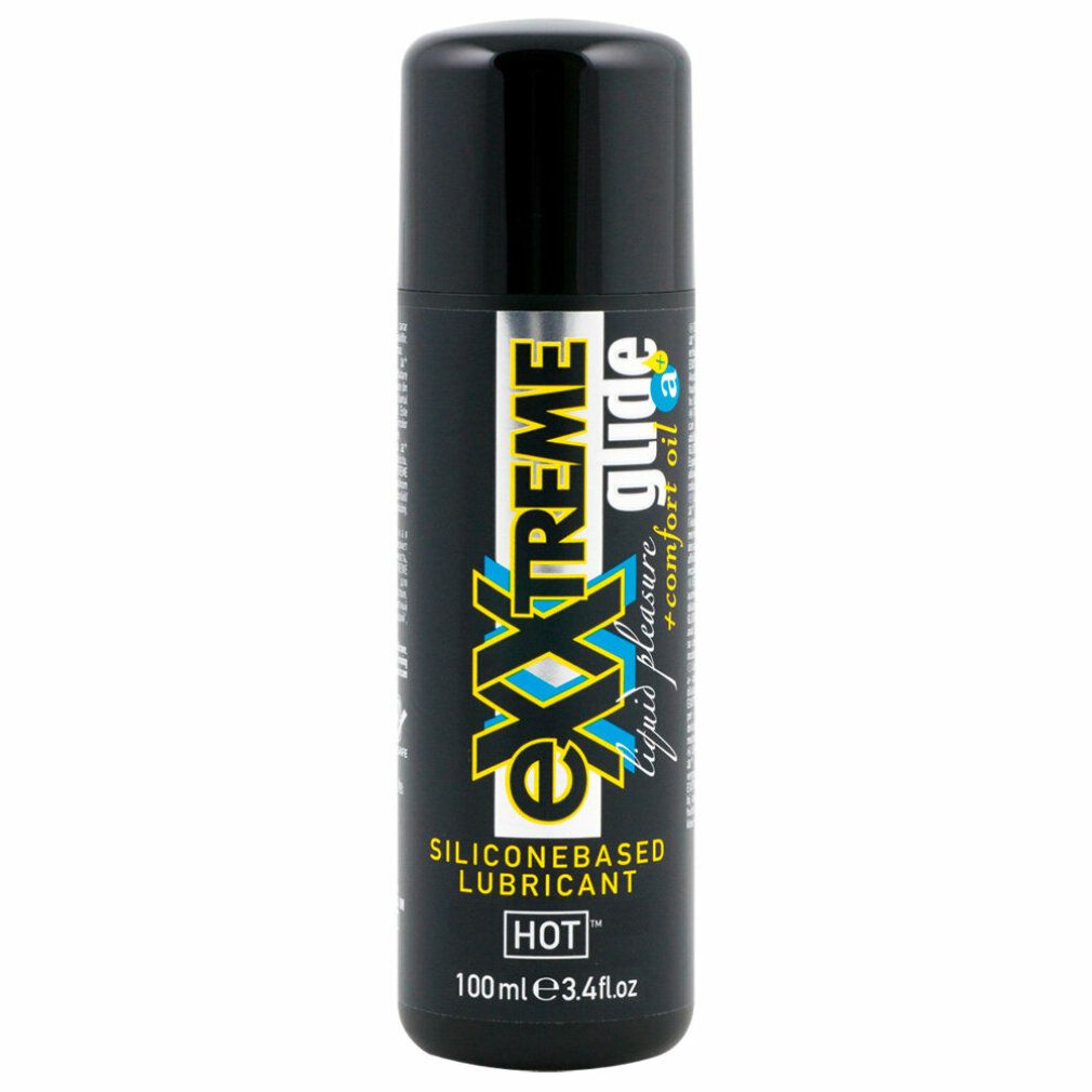 Flacone nero con logo giallo e blu. Scritta 'eXXtreme glide'.