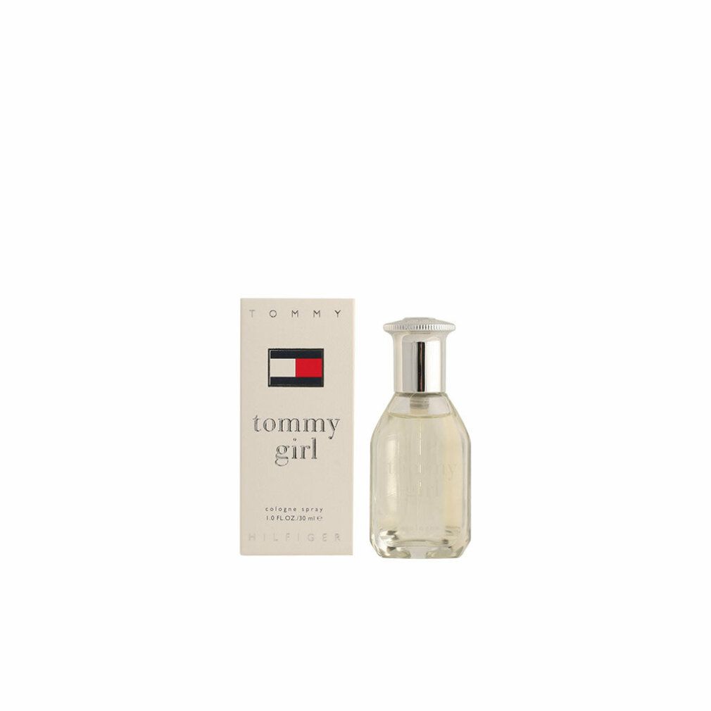Tommy Girl Eau de Toilette Spray e confezione. Flacone con tappo argentato, accanto la confezione con logo e nome del prodotto.