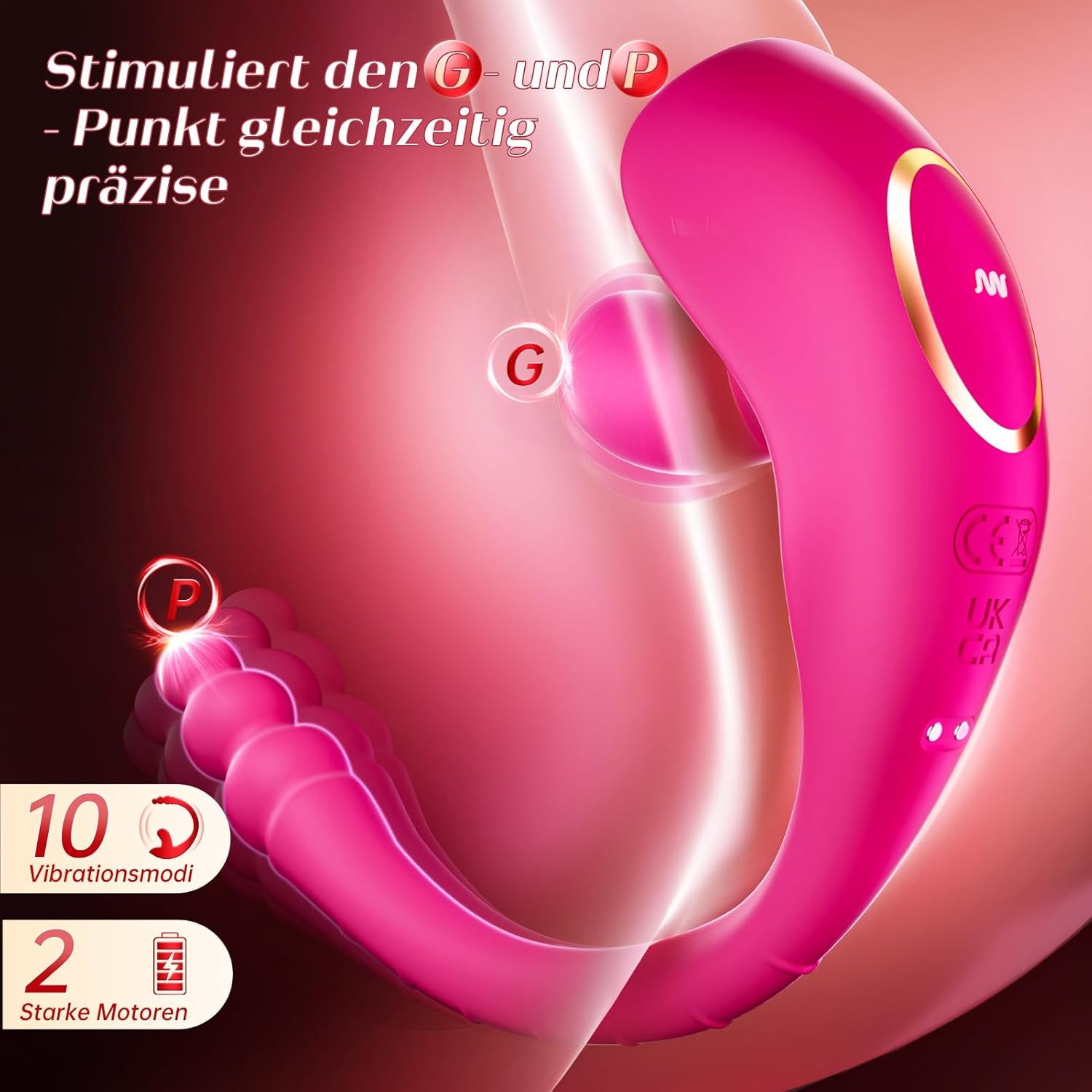 rinofans vibratore 2 in 1 per punto G, anale e clitoride, set di dispositivi intimi