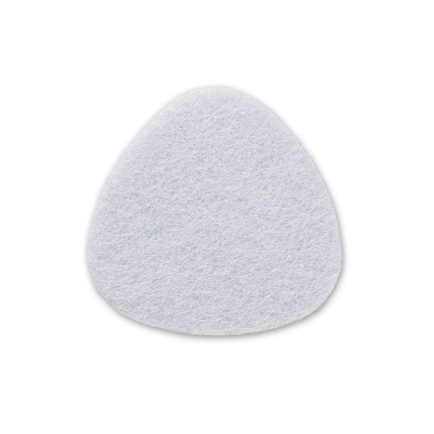 Un singolo tampone aromatico di ricambio bianco, ovale, in tessuto non tessuto. Su sfondo bianco.