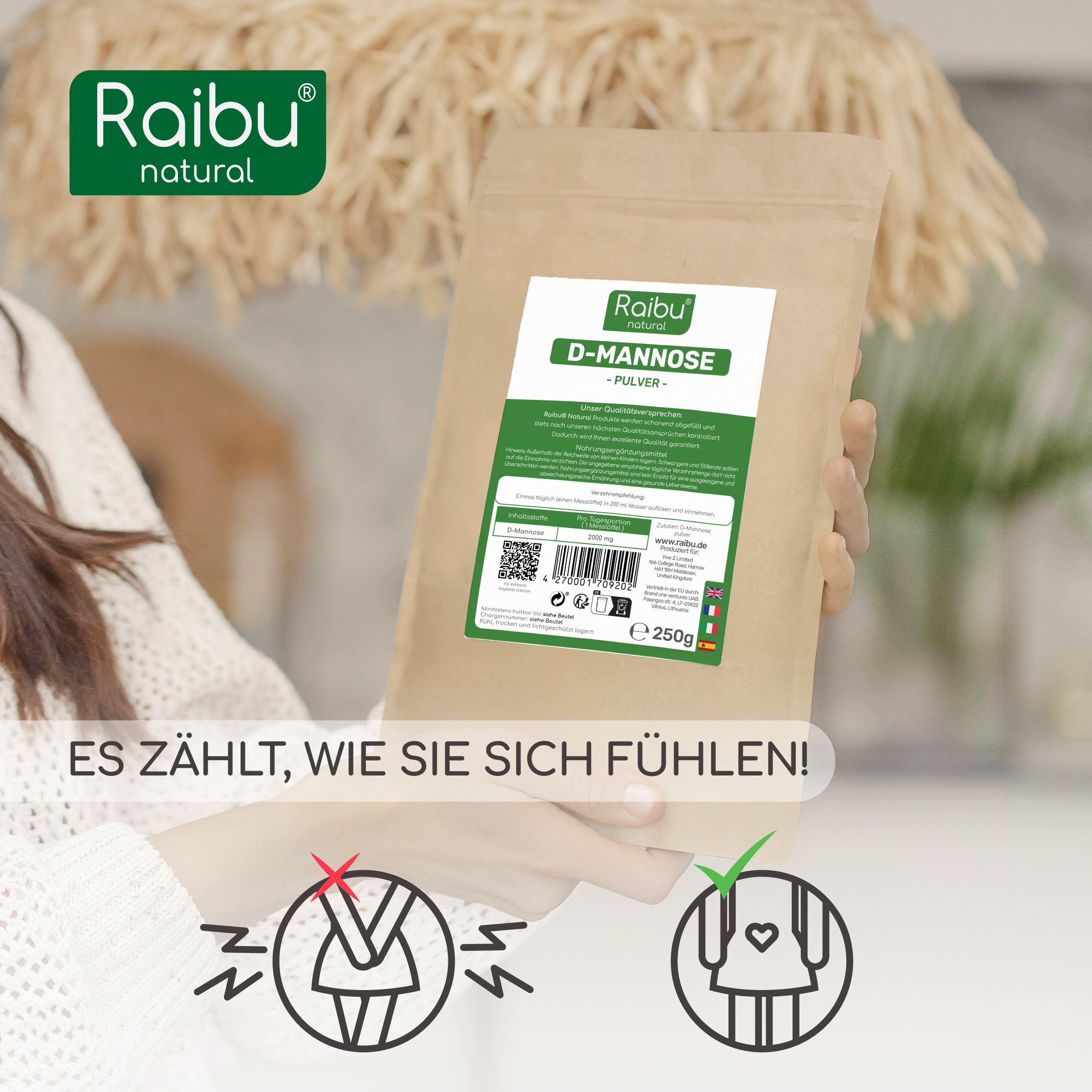 D-Mannosio Polvere Pura 250g - RAIBU