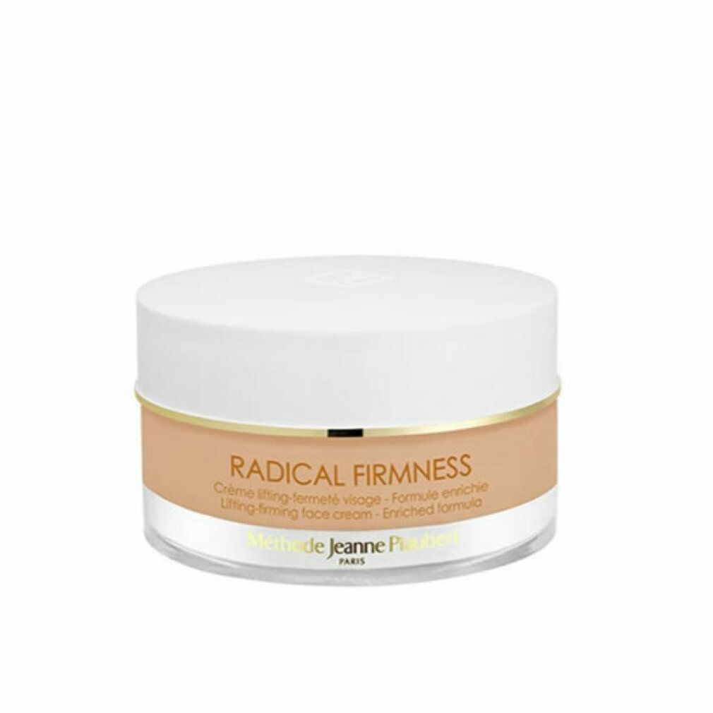 Crema Radical Firmness di Jeanne Piaubert. Vaso con coperchio bianco e bordo dorato. Scritta: Radical Firmness, Crème lifting-fermeté visage.