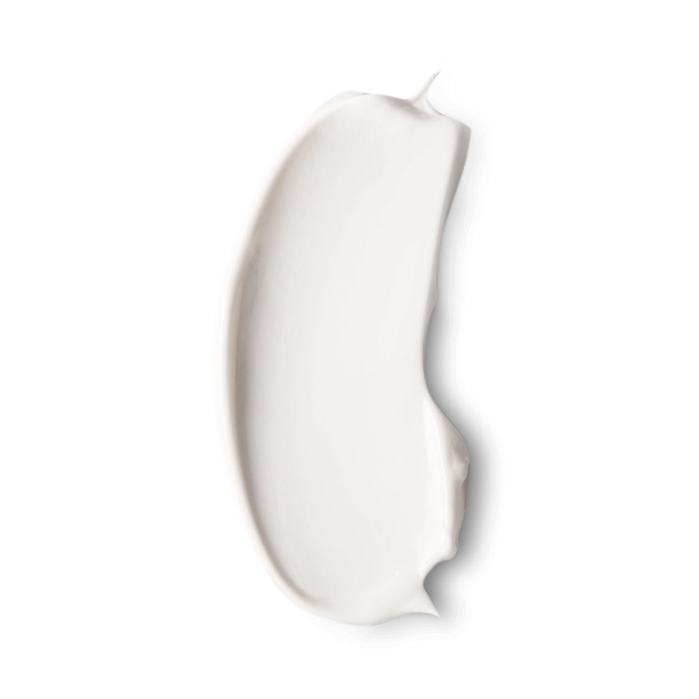 Una texture di crema bianca su sfondo bianco.