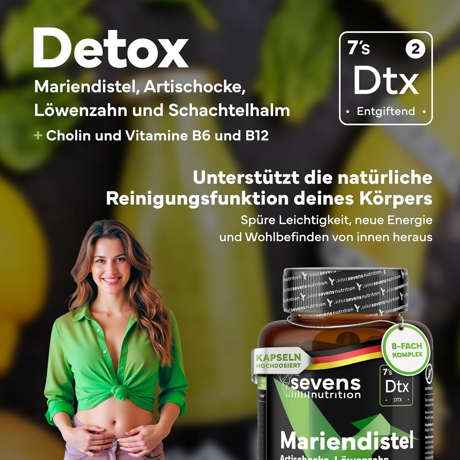 SEVENS NUTRITION Capsule Complesso di Cardo Mariano, Carciofo e Tarassaco