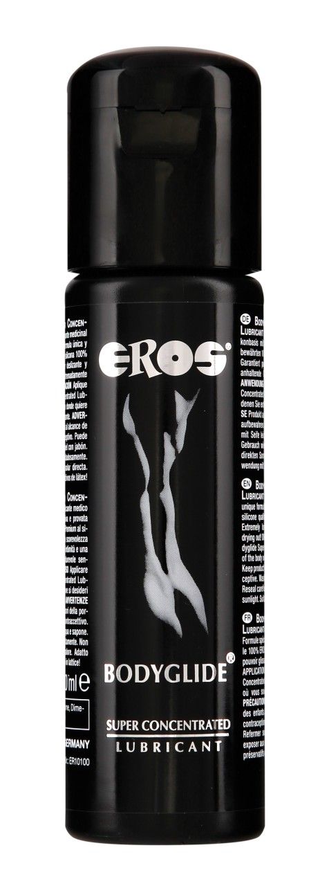 Flacone nero EROS Bodyglide Lubrificante Super Concentrato.