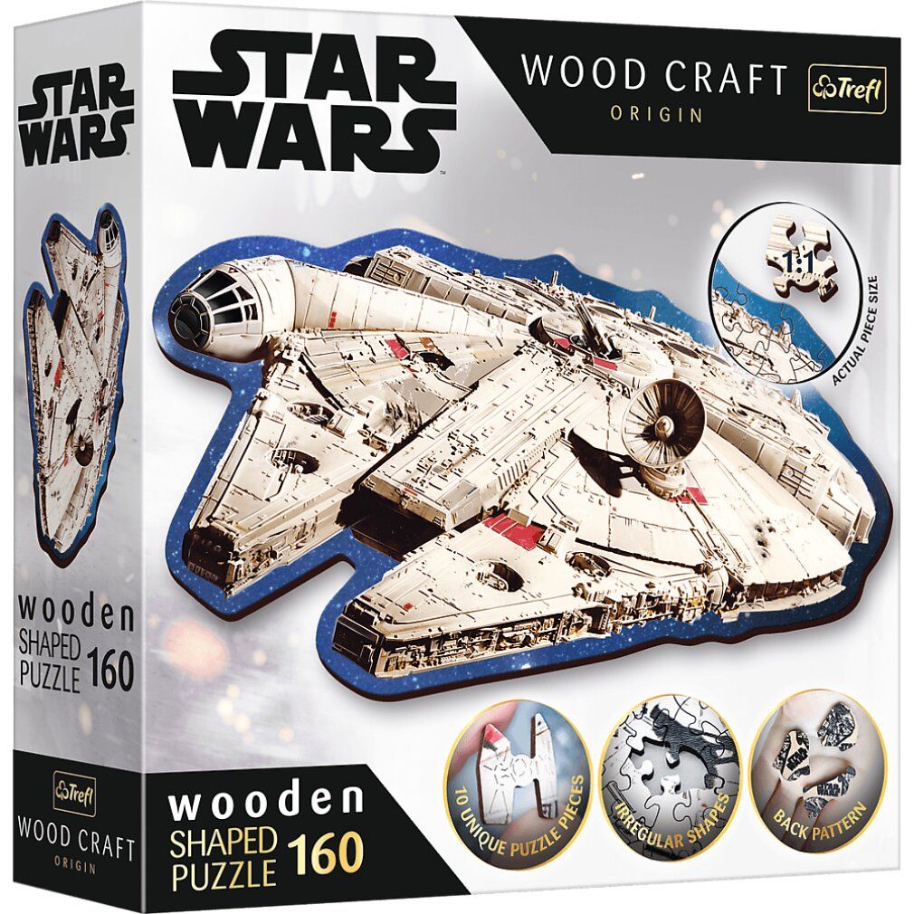 trefl Wood Craft Origin Puzzle Star Wars: Millennium Falcon 160 pezzi