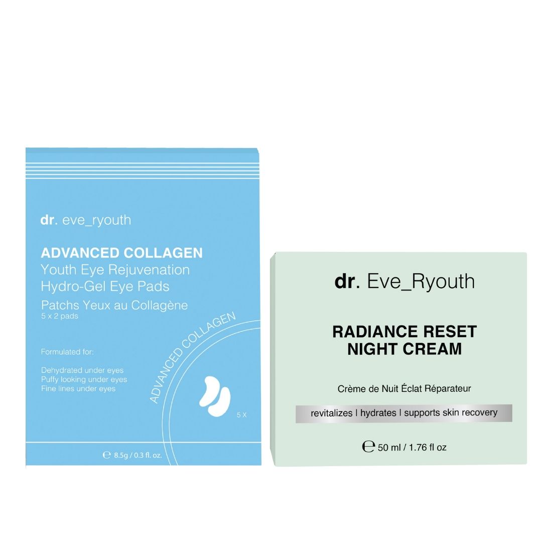 Crema notte Dr. Eve_Ryouth Radiance Reset e patch occhi Hydro-Gel.