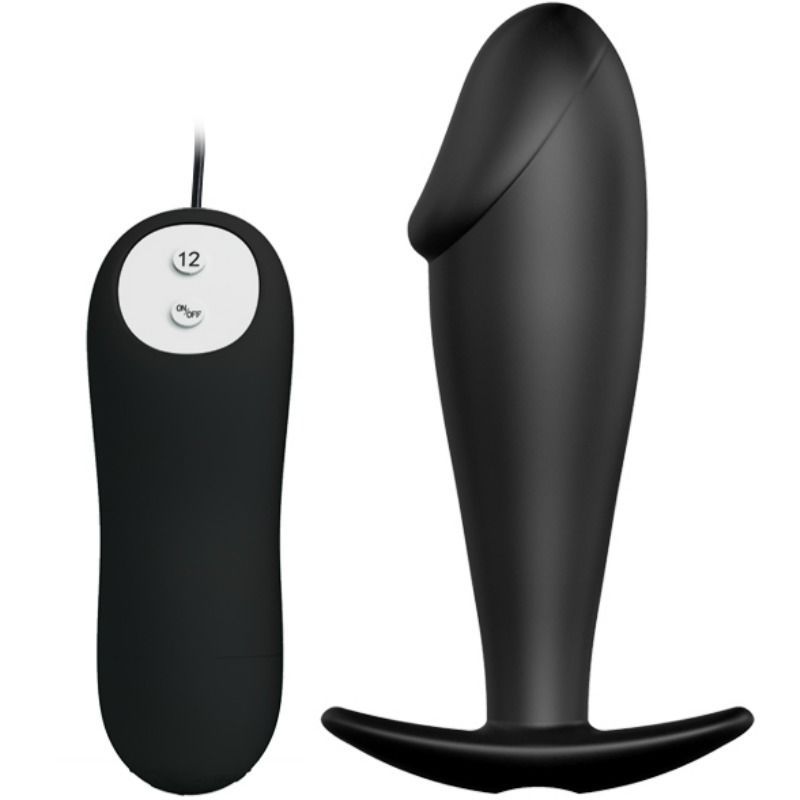 Bella amore fondo silicone anale plug pene design 12 modalitÀ di vibrazione