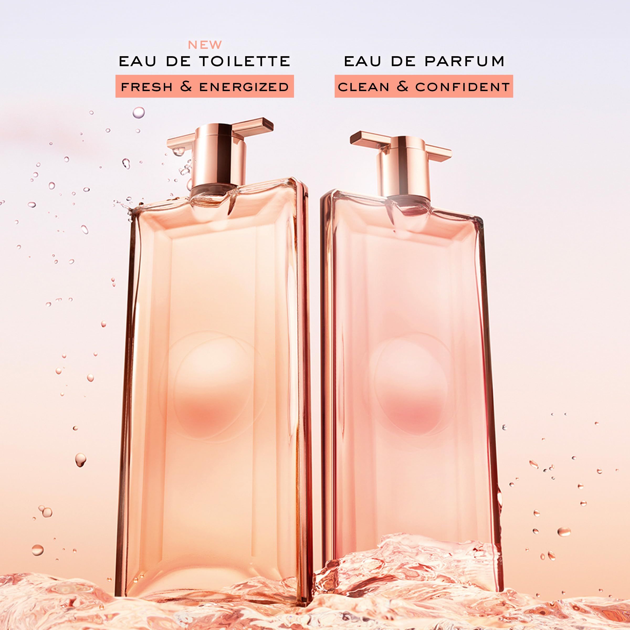 Due flaconi. Testo: Eau de Toilette, Eau de Parfum. Descrizioni: Fresh & Energized, Clean & Confident.