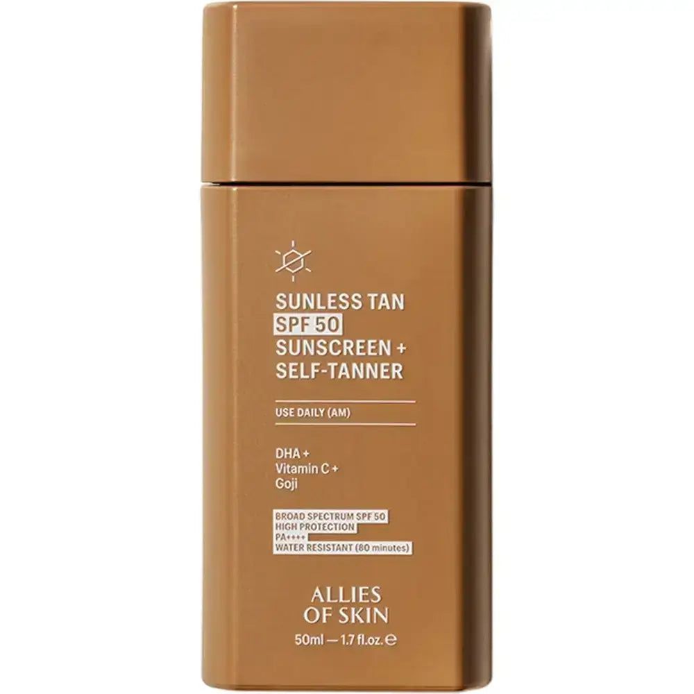 ALLIES OF SKIN Sonnenglow Face Cream SPF50 Natural Gradual Tan & UV-Schutz,