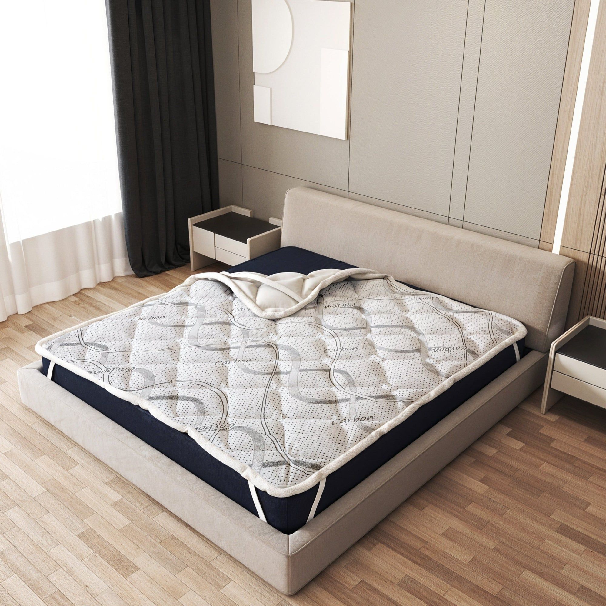 The White Stone Topper Una Piazza e Mezza130X190 Traspirante Altezza 5 cm