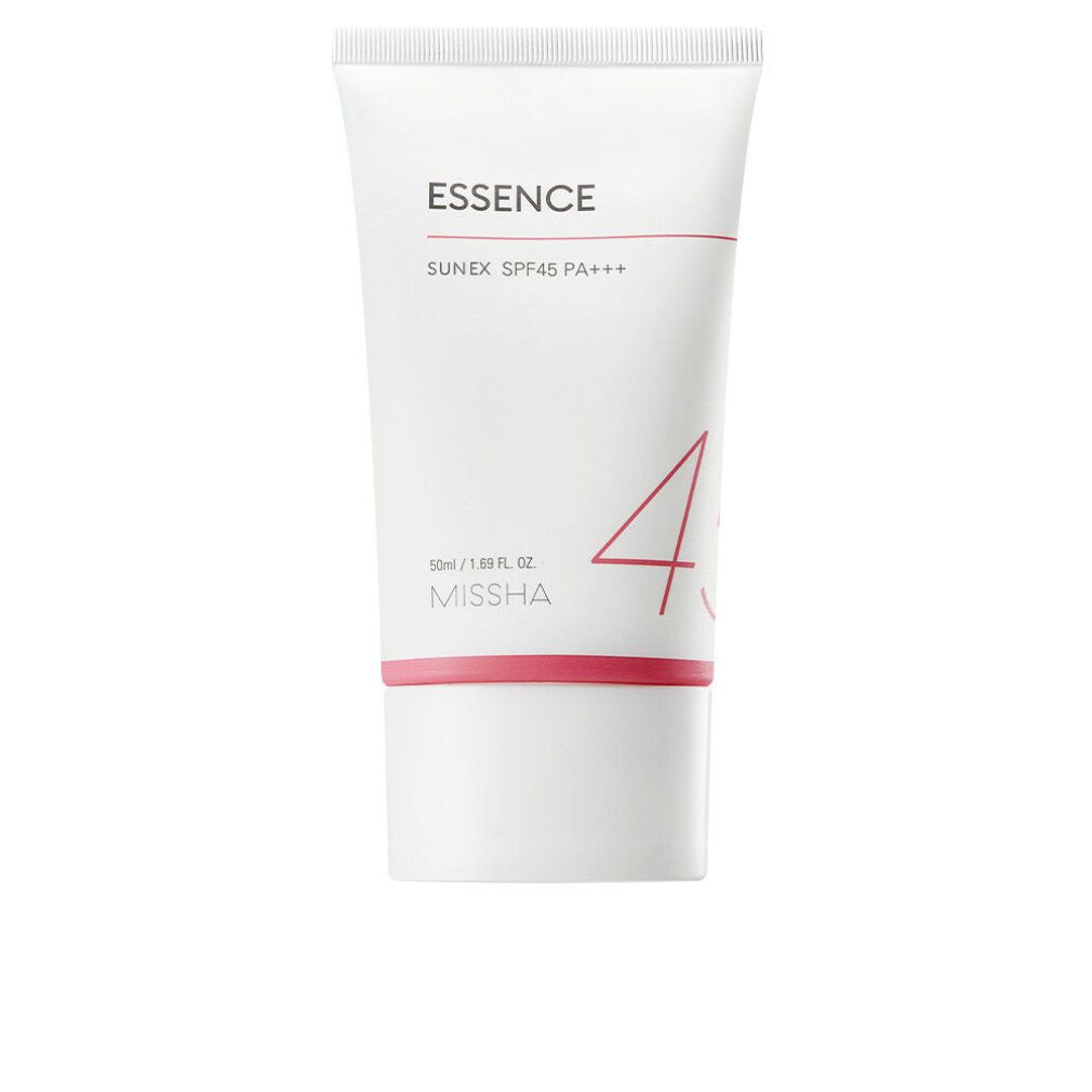 Tubo bianco MISSHA All Around Safe Block Essence Sun SPF45/PA+++. Contiene 50ml.