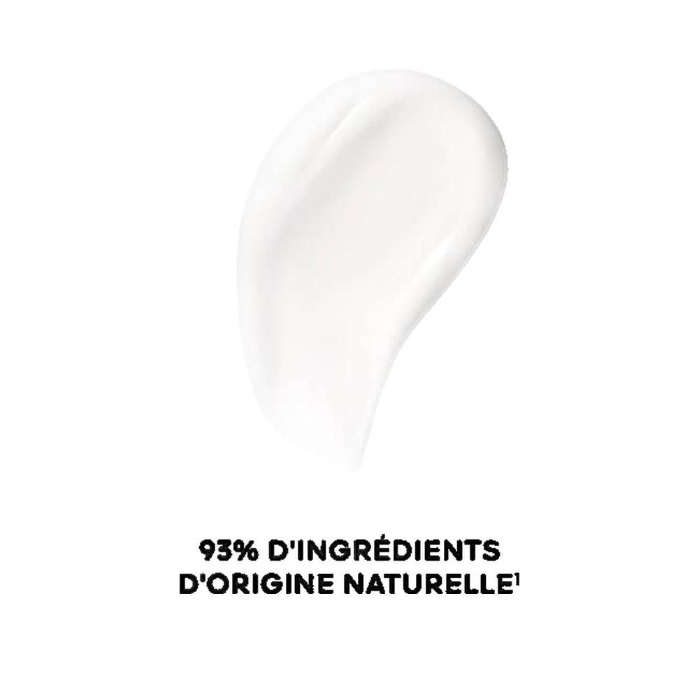 Prodotto in crema bianco. Testo: 93% D'INGRÉDIENTS D'ORIGINE NATURELLE.