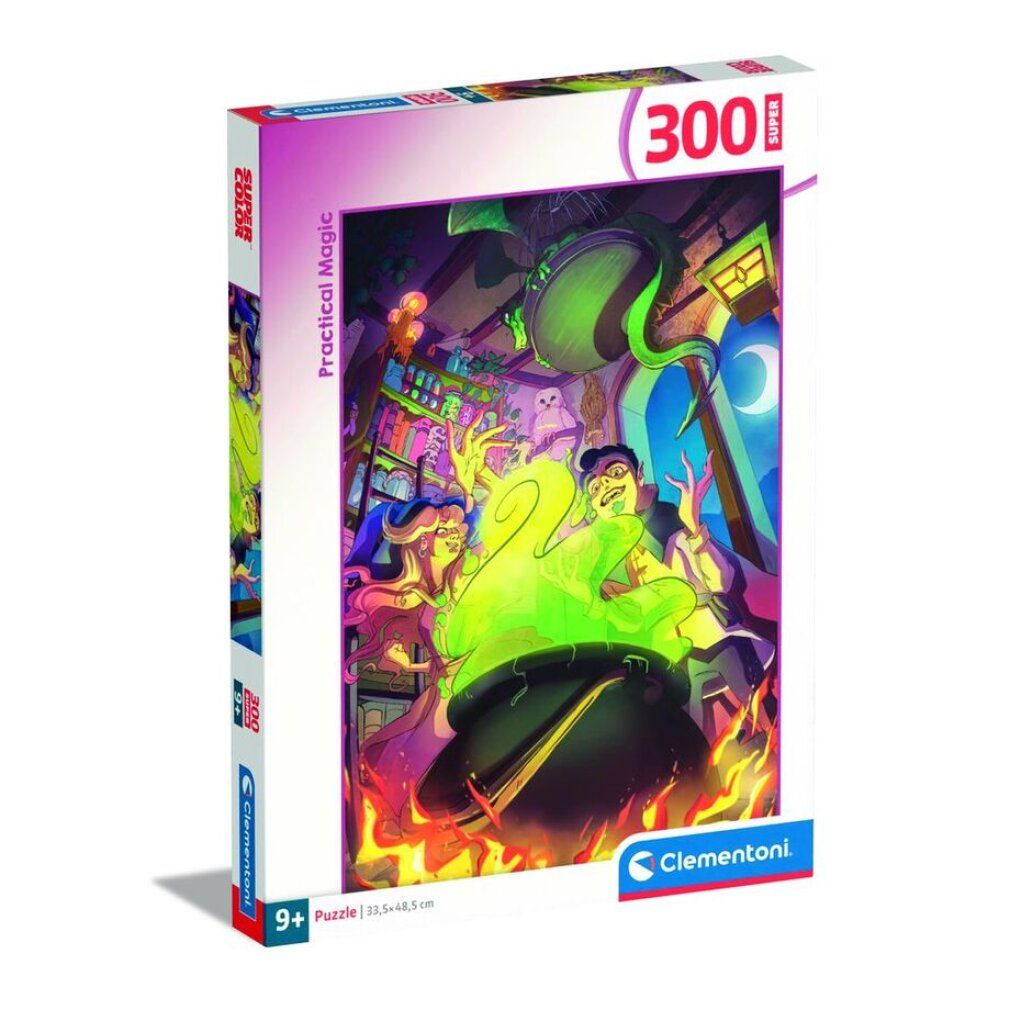 Scatola di puzzle con illustrazione di un calderone con liquido verde. Marchio e nome del prodotto visibili.