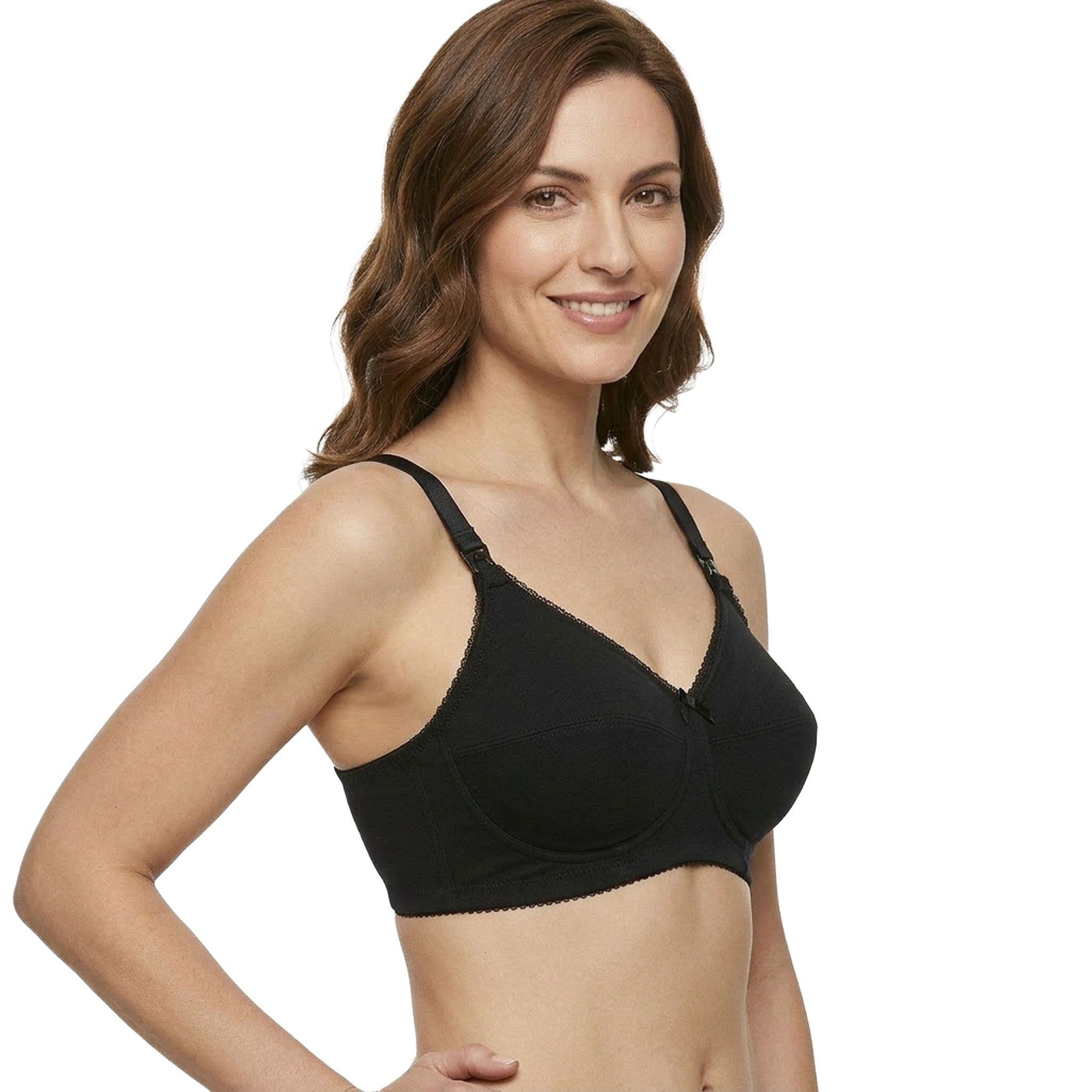 MYSANITY® Reggiseno Allattamento Cotone Coppa C Nero