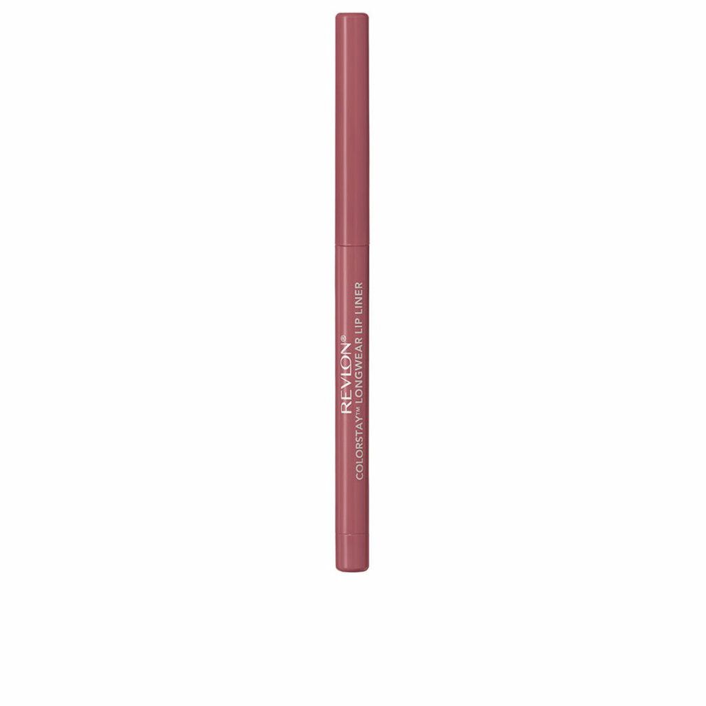 Matita labbra Revlon rosa con cappuccio. Nome del prodotto e marchio visibili.