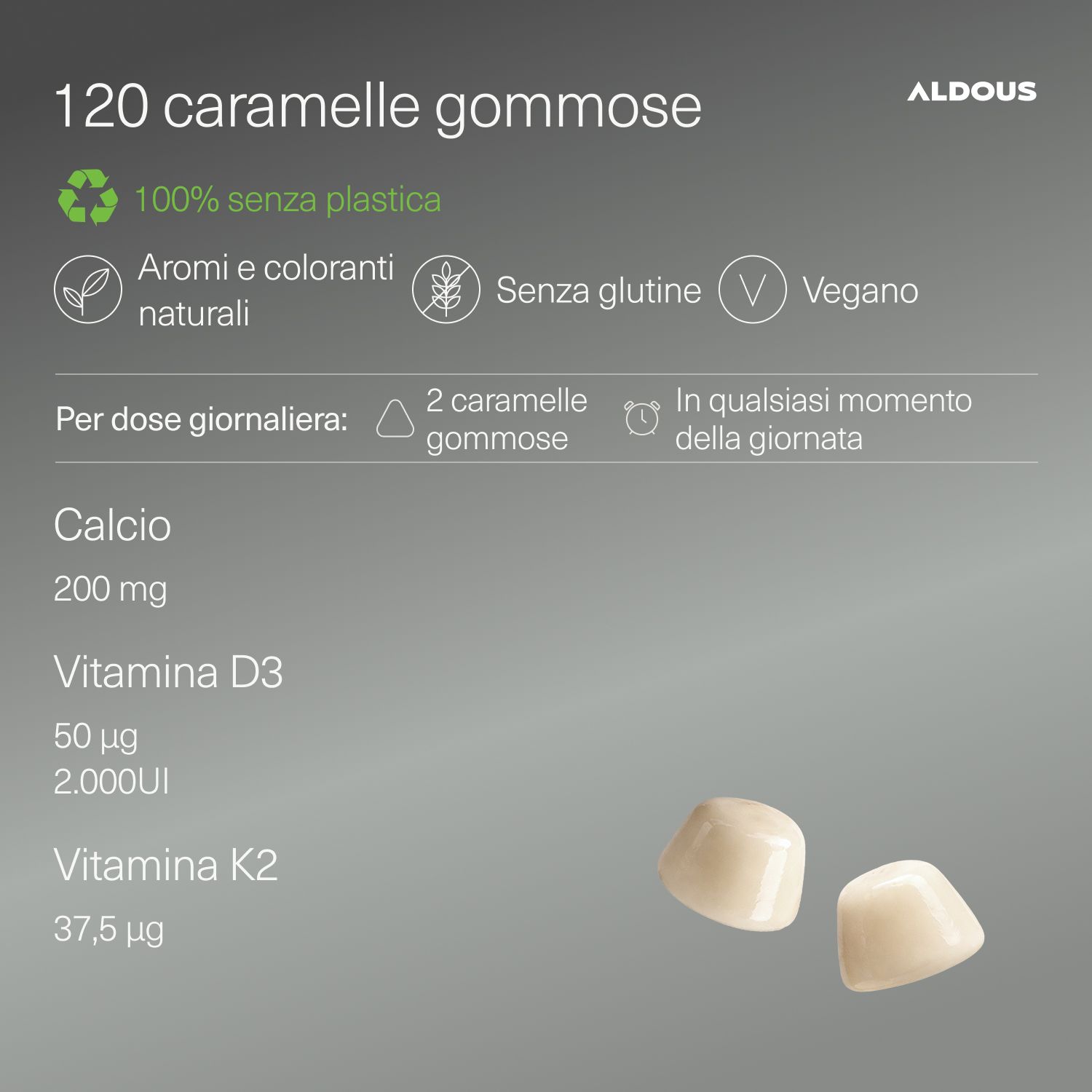 Aldous - Vitamina D3 e K2  - Muscoli, Ossa