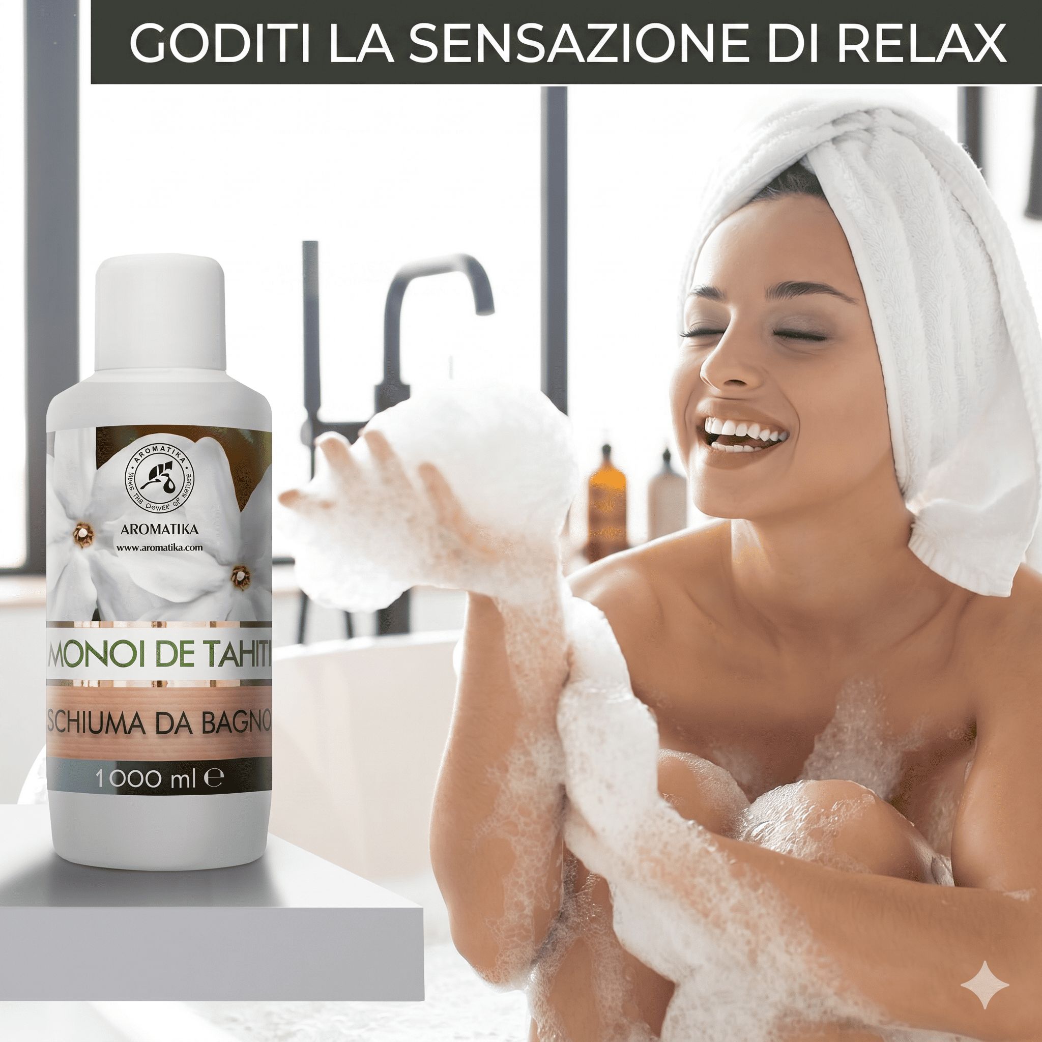 AROMATIKA Schiuma da bagno Monoi de Tahiti