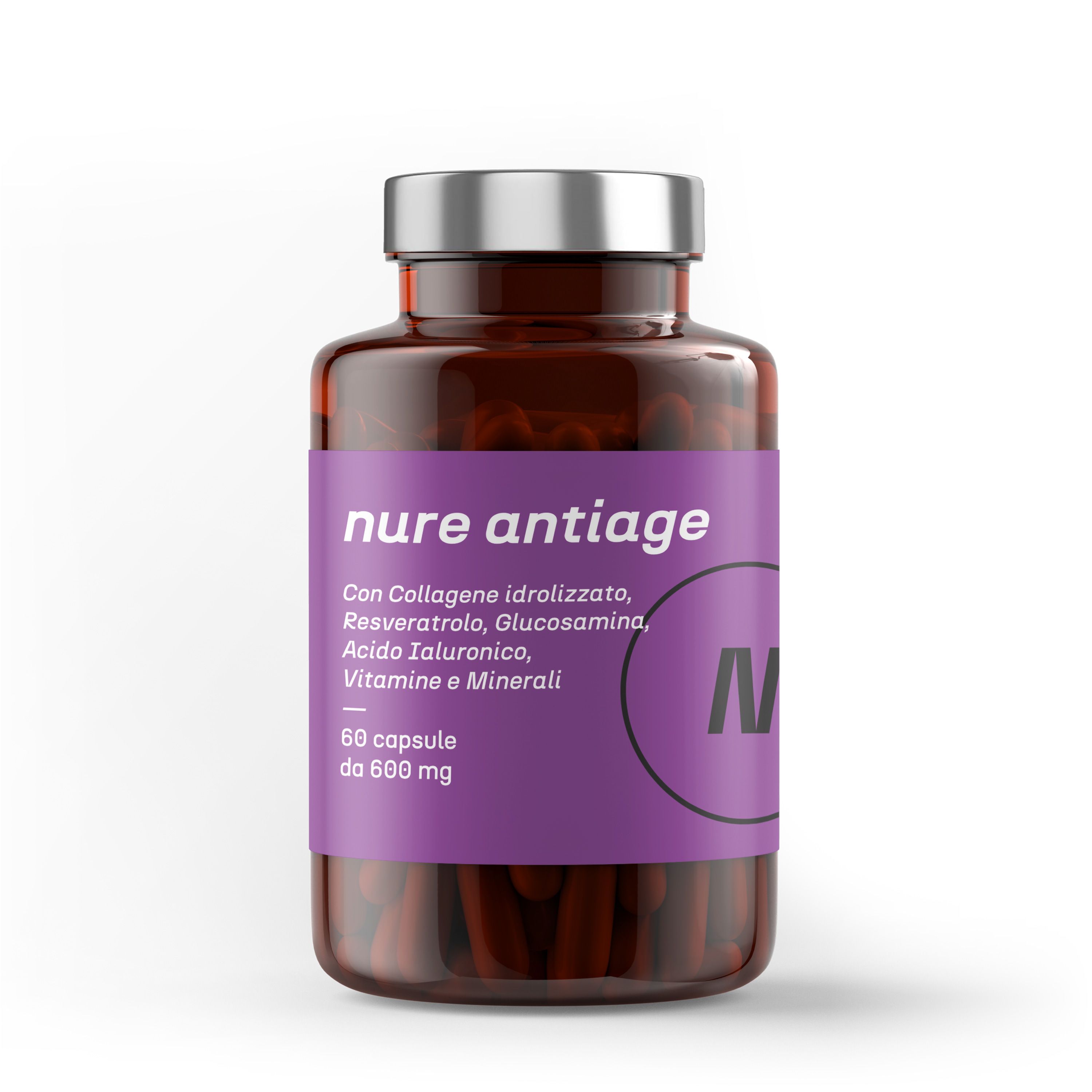 NURE Antiage 60cps | Integratore Anti-invecchiamento, integratore collagene, acido ialuronico viso