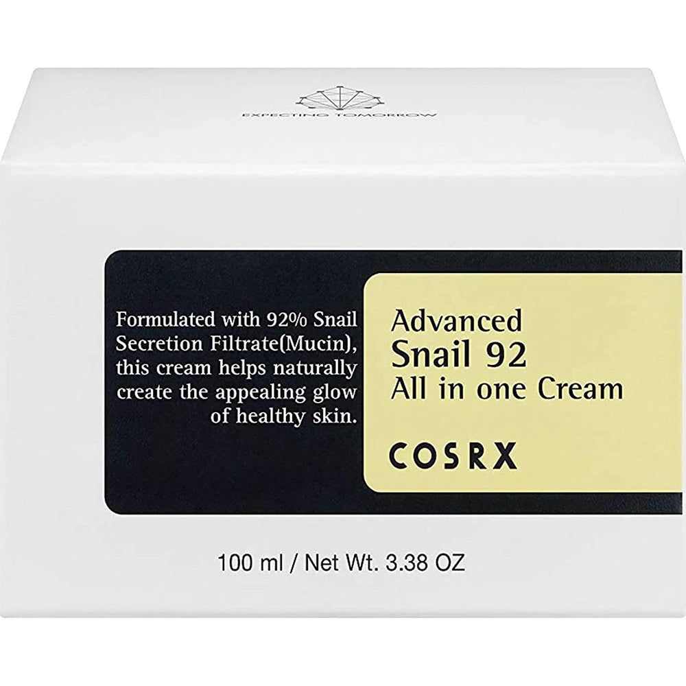 Confezione della crema COSRX Advanced Snail 92 All in One con informazioni sul prodotto.