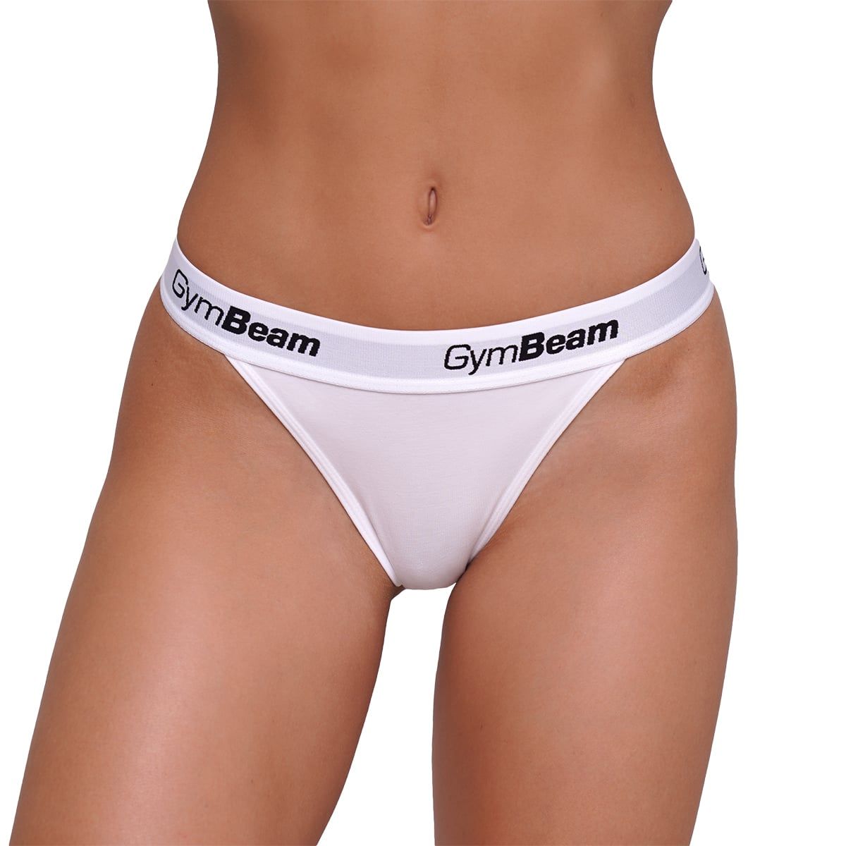 GymBeam Perizoma donna 3Pack tanga in cotone ed elastane bianco