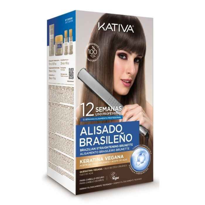 Kit lisciante brasiliano per capelli scuri