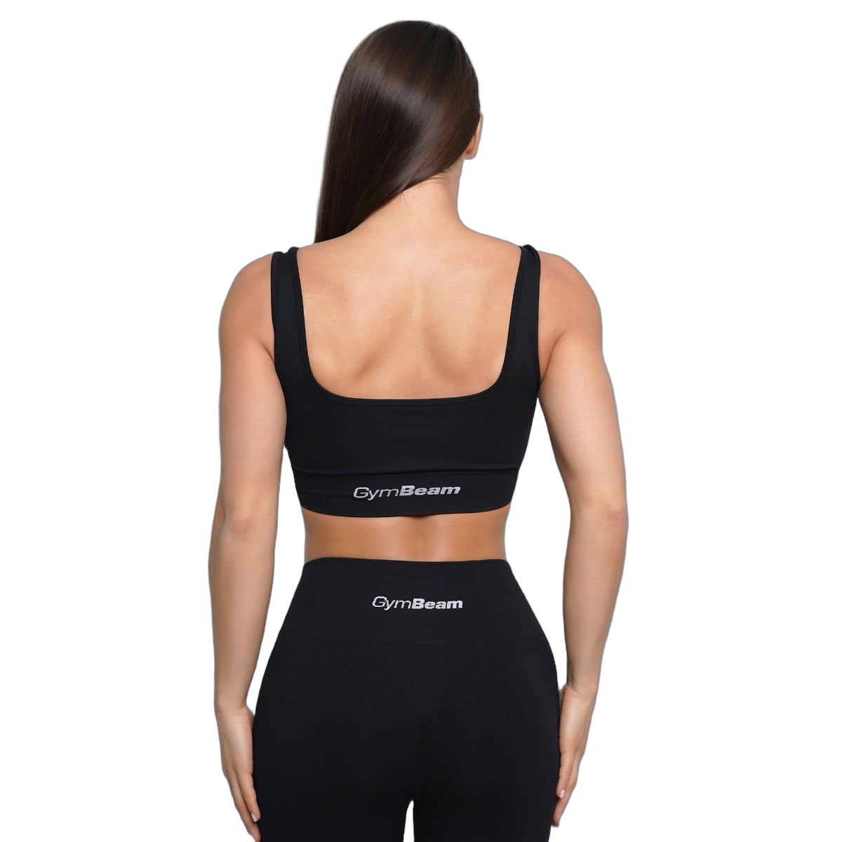 GymBeam Reggiseno sportivo donna Lift Seamless senza chiusura con spalline larghe nero