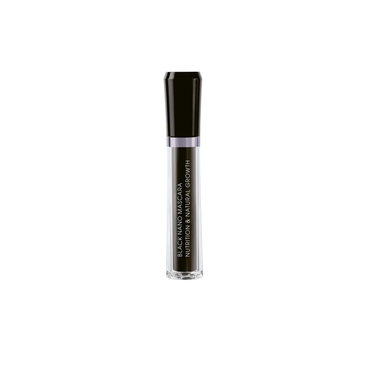 Mascara Nano Nero M2 Beauté. Tubo nero con tappo nero. Scritta: Black Nano Mascara Nutrition & Natural Growth.