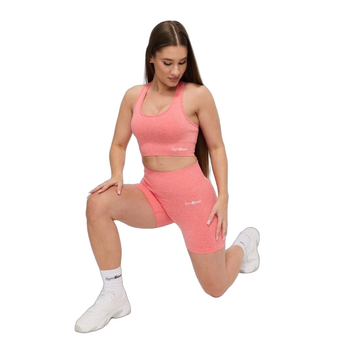 GymBeam Reggiseno sportivo donna FLO Coral con spalline larghe senza chiusura
