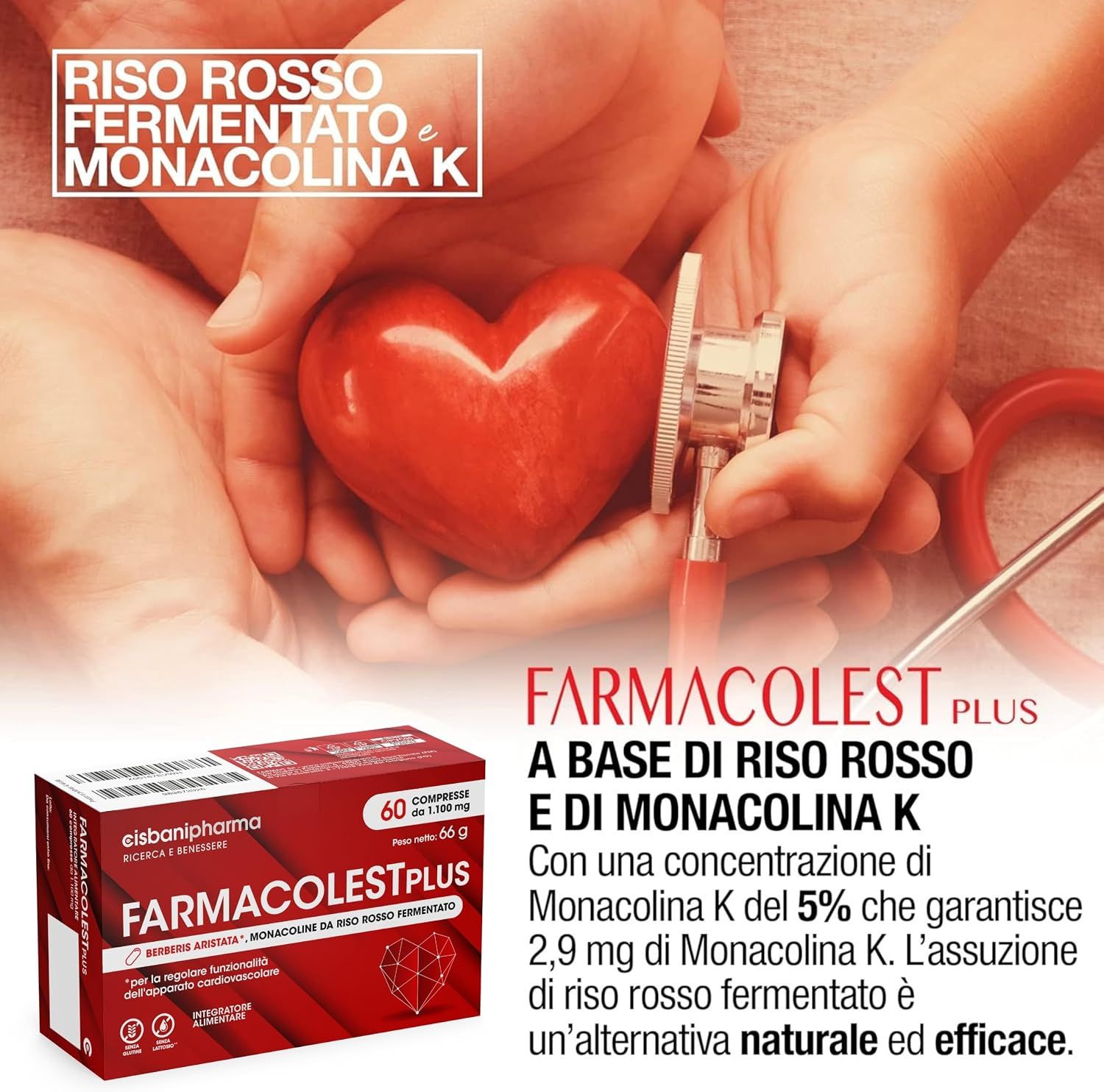 Cisbani Pharma Farmacolest Plus a base di riso rosso fermentato e monacolina K.