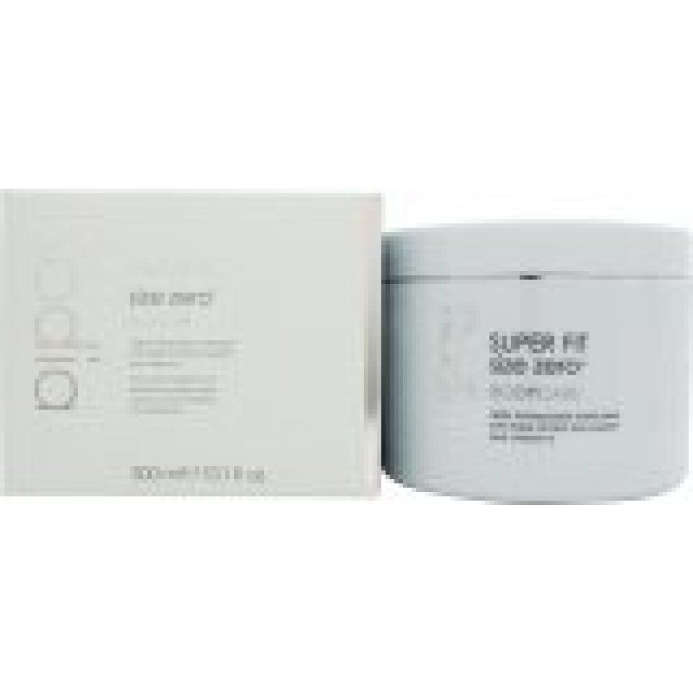 Vaso e scatola bianchi. Scritta "Super Fit Size Zero". Testo sulla scatola. Marchio Rodial.