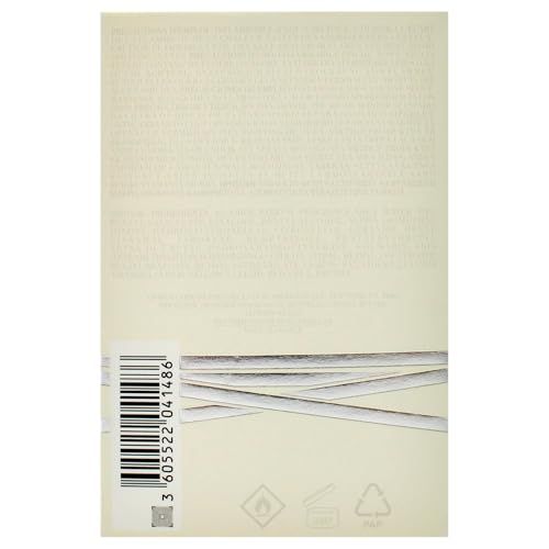 Retro della confezione. Codice a barre e simboli di liquido infiammabile, durata e riciclo.