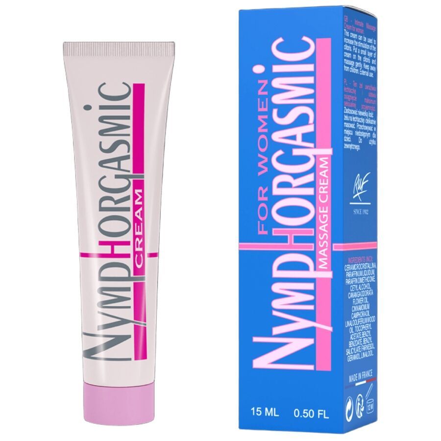 Tubo di crema e scatola di cartone blu con scritte rosa e bianche.
