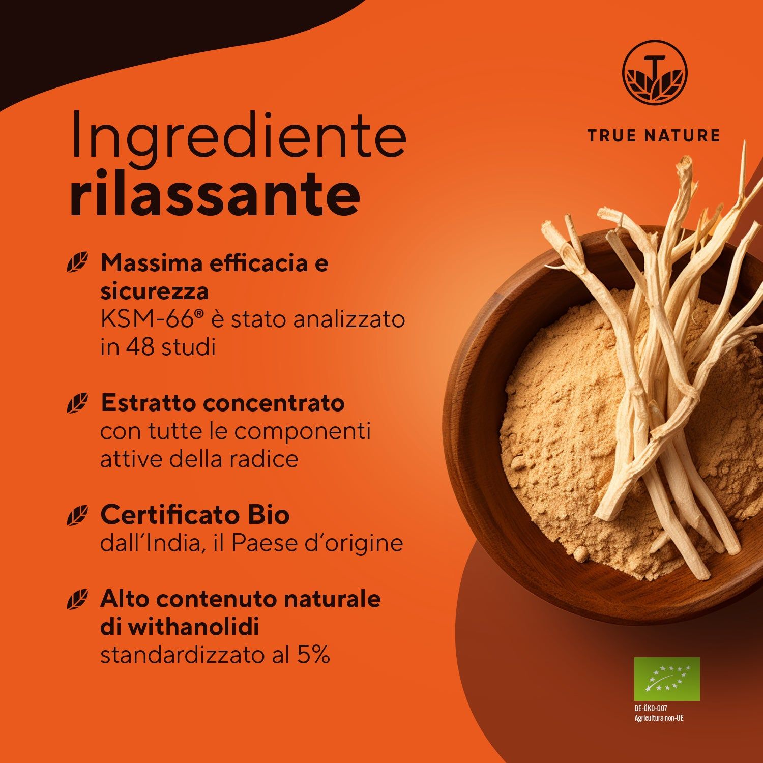 TRUE NATURE® Bio Estratto Di Ashwagandha (KSM-66®)