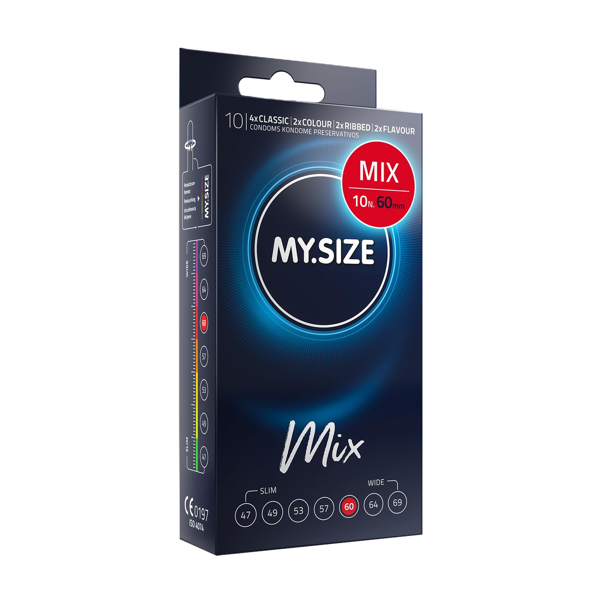 MY.SIZE Mix: 10 preservativi, misura 60mm. 4 varianti.