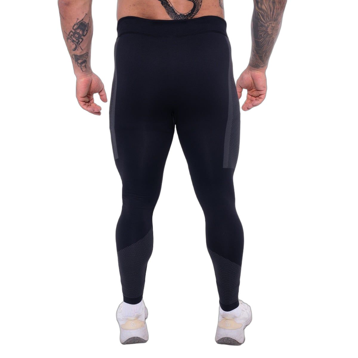 GymBeam Leggings uomo slim senza cuciture, neri e grigi