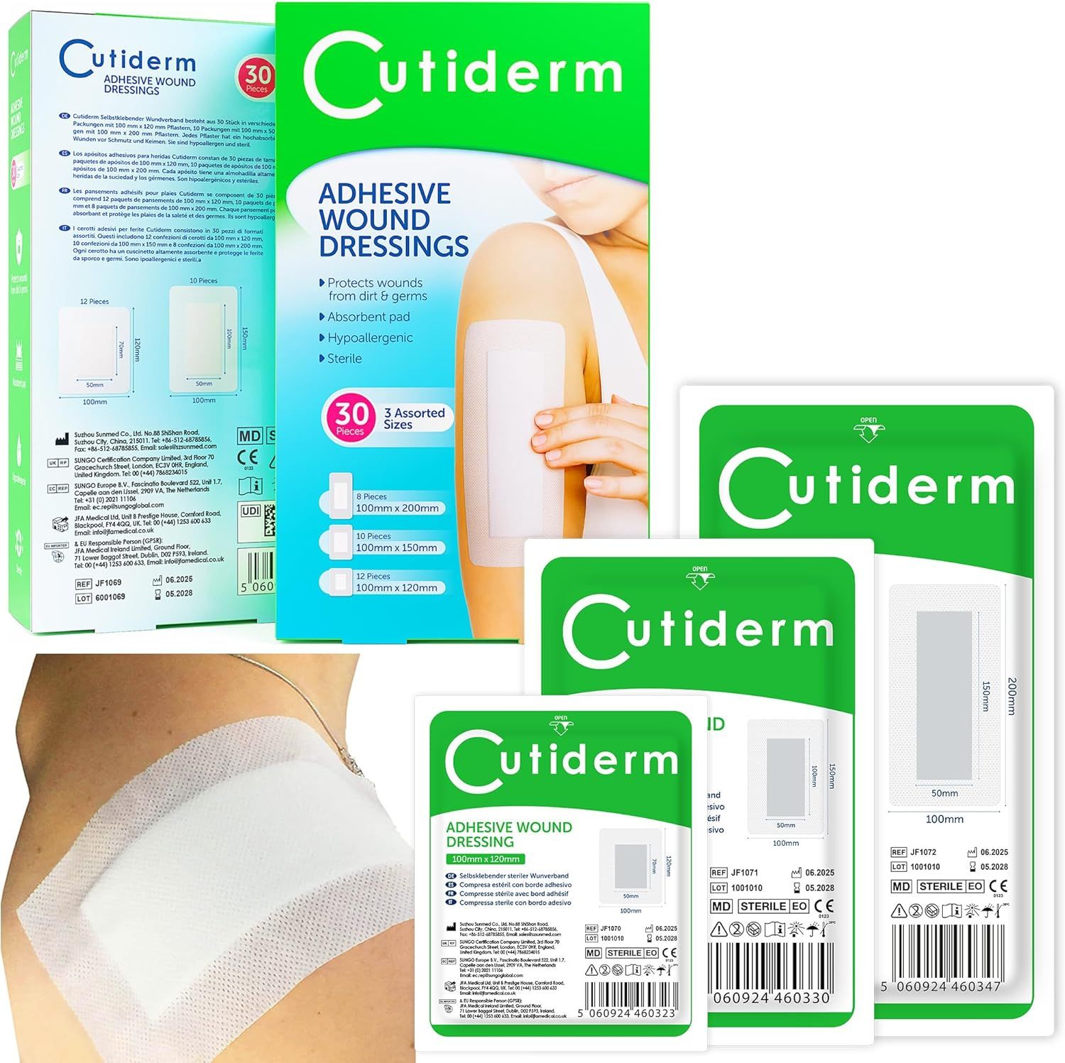 Bendaggio sterile per ferite grandi dimensioni Cutiderm