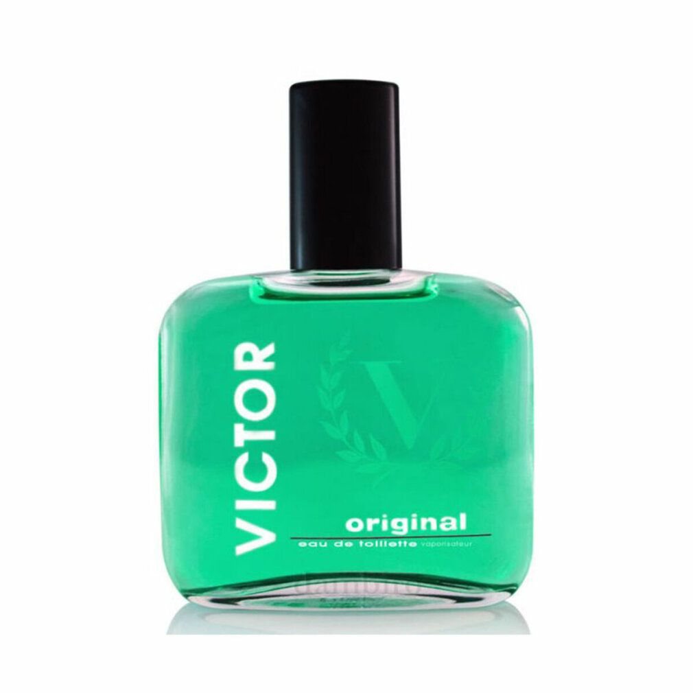 Flacone verde di Victor Original Eau De Toilette Spray. Scritta: VICTOR, original, eau de toilette + vaporisateur.