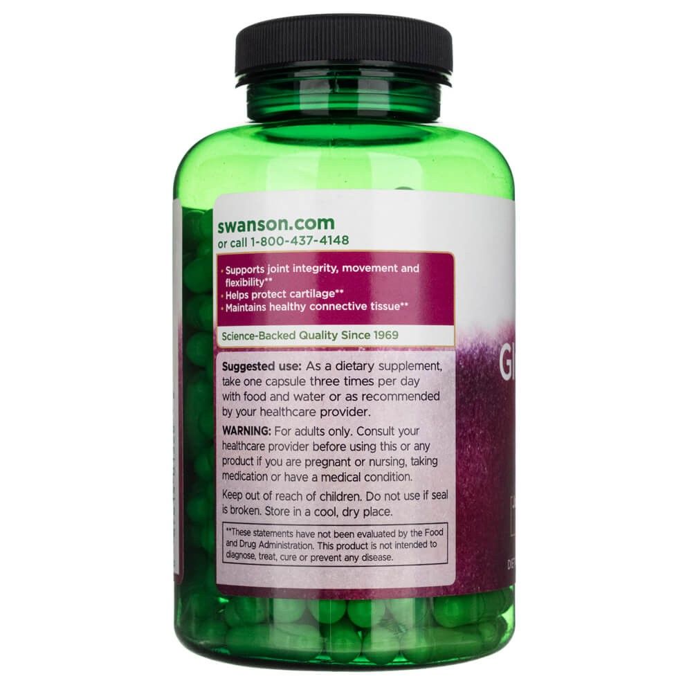 Flacone verde in plastica con tappo nero, riempito di capsule verdi. Etichetta con istruzioni per l'uso.