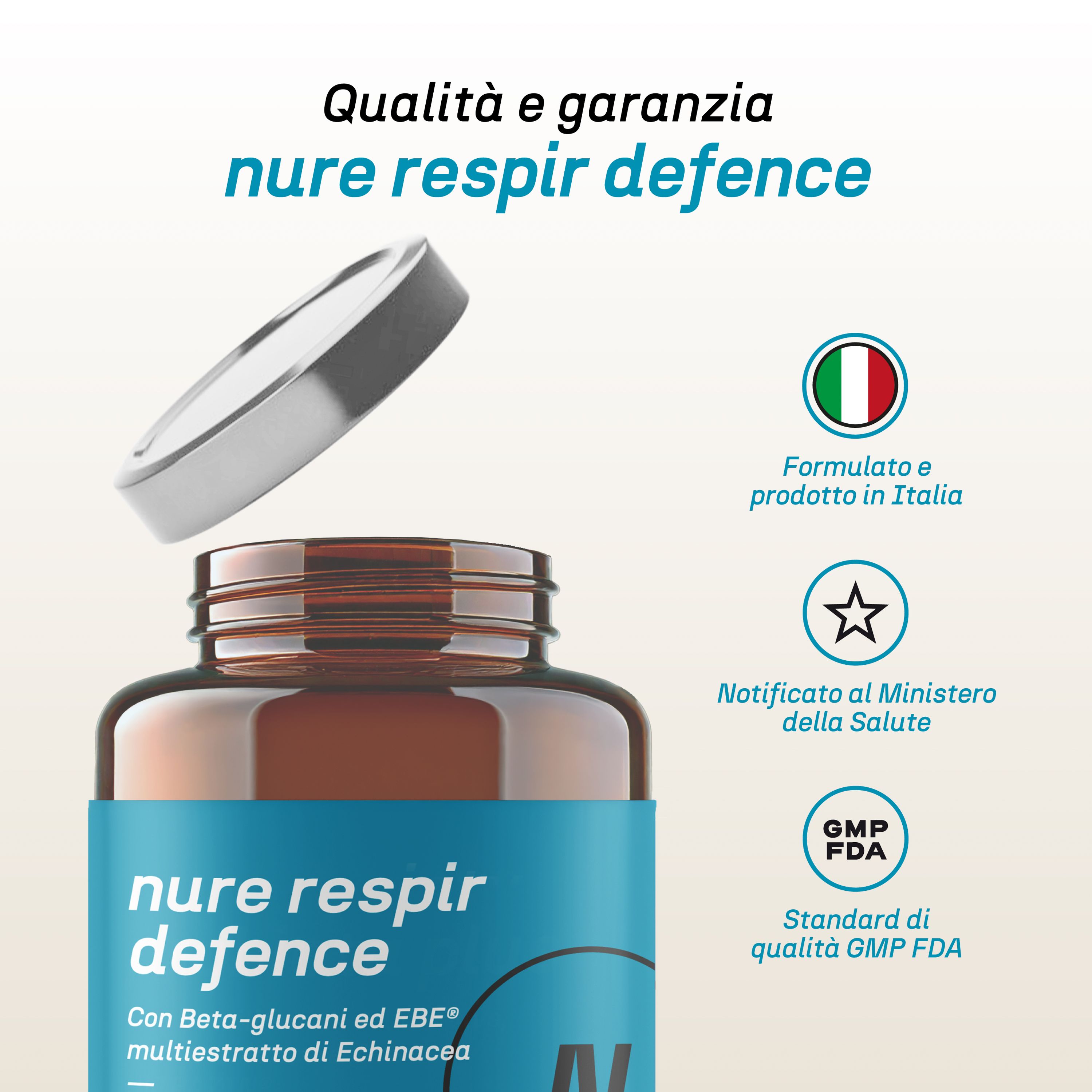 NURE Respir Defence 30 cps da 600 mg | Integratore per il sistema respiratorio e sistema immunitario