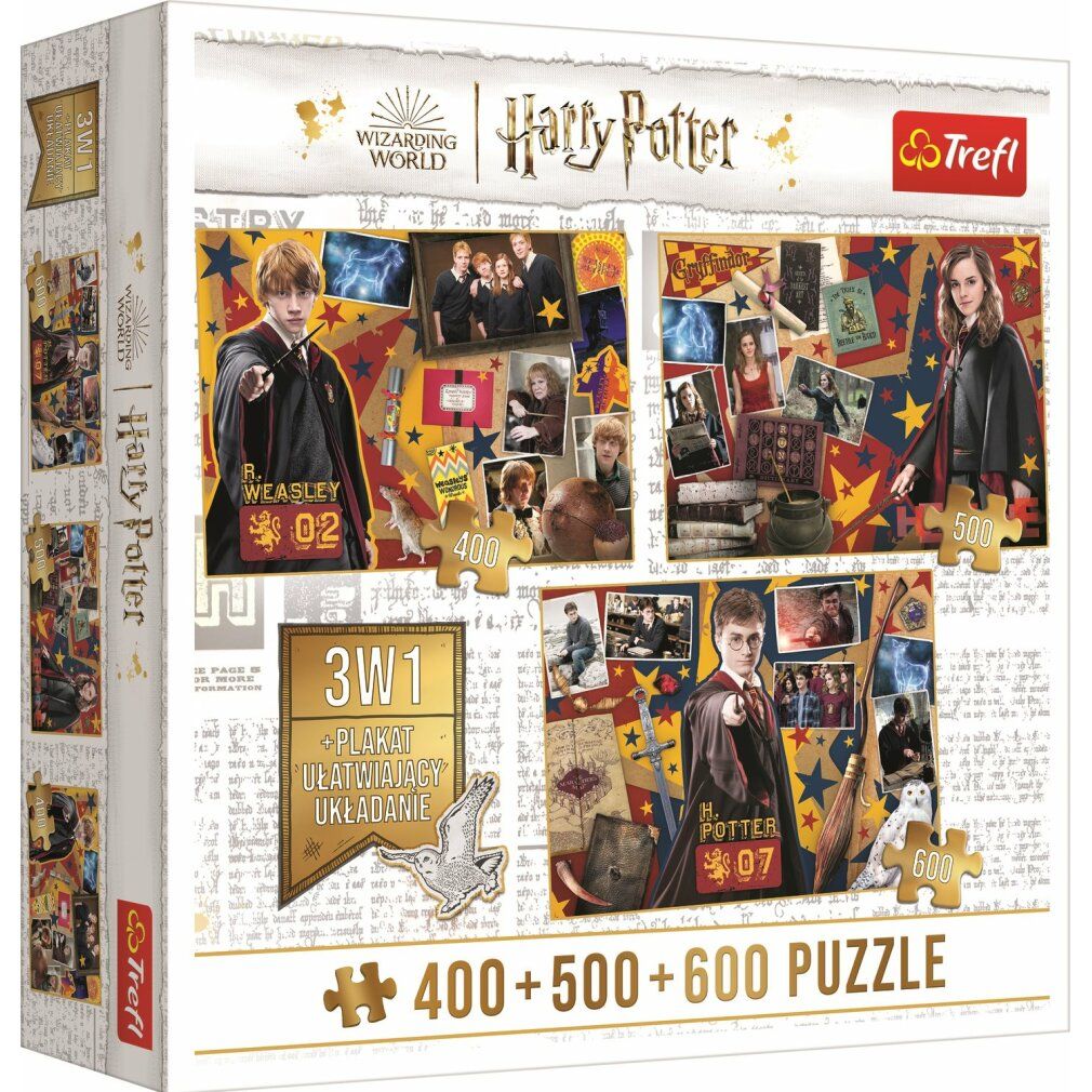 Puzzle trefl Harry Potter: Ron, Hermione e Harry 400 + 500 + 600 pezzi