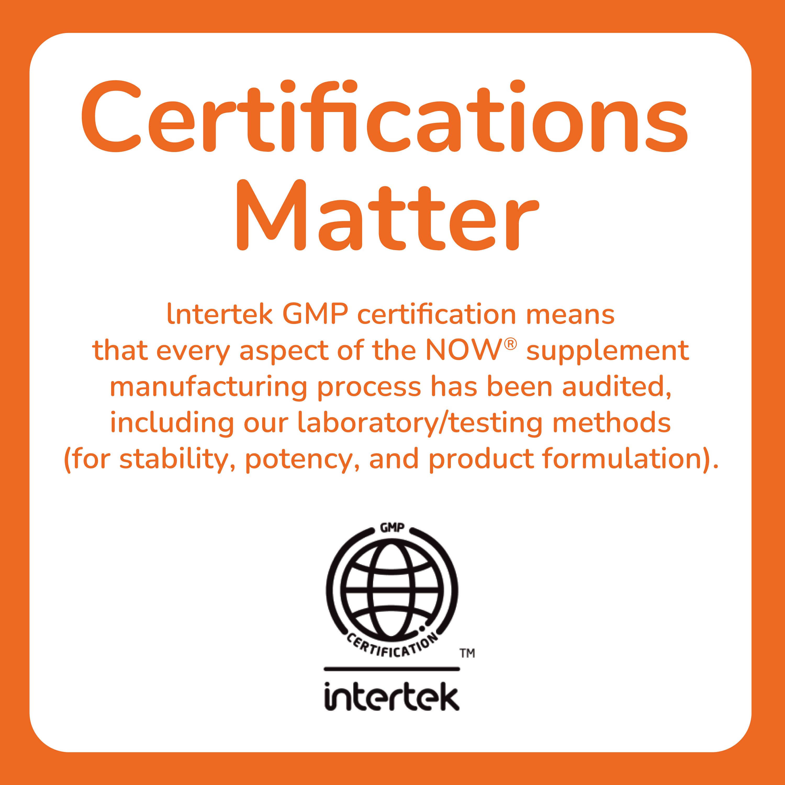 Logo di certificazione Intertek GMP per NOW Vitamina D-3 1000 UI.