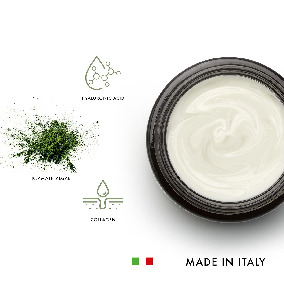 Alkemy Crema Viso Antirughe con Collagene e Acido Ialuronico, azione Antietà con effetto Lifting